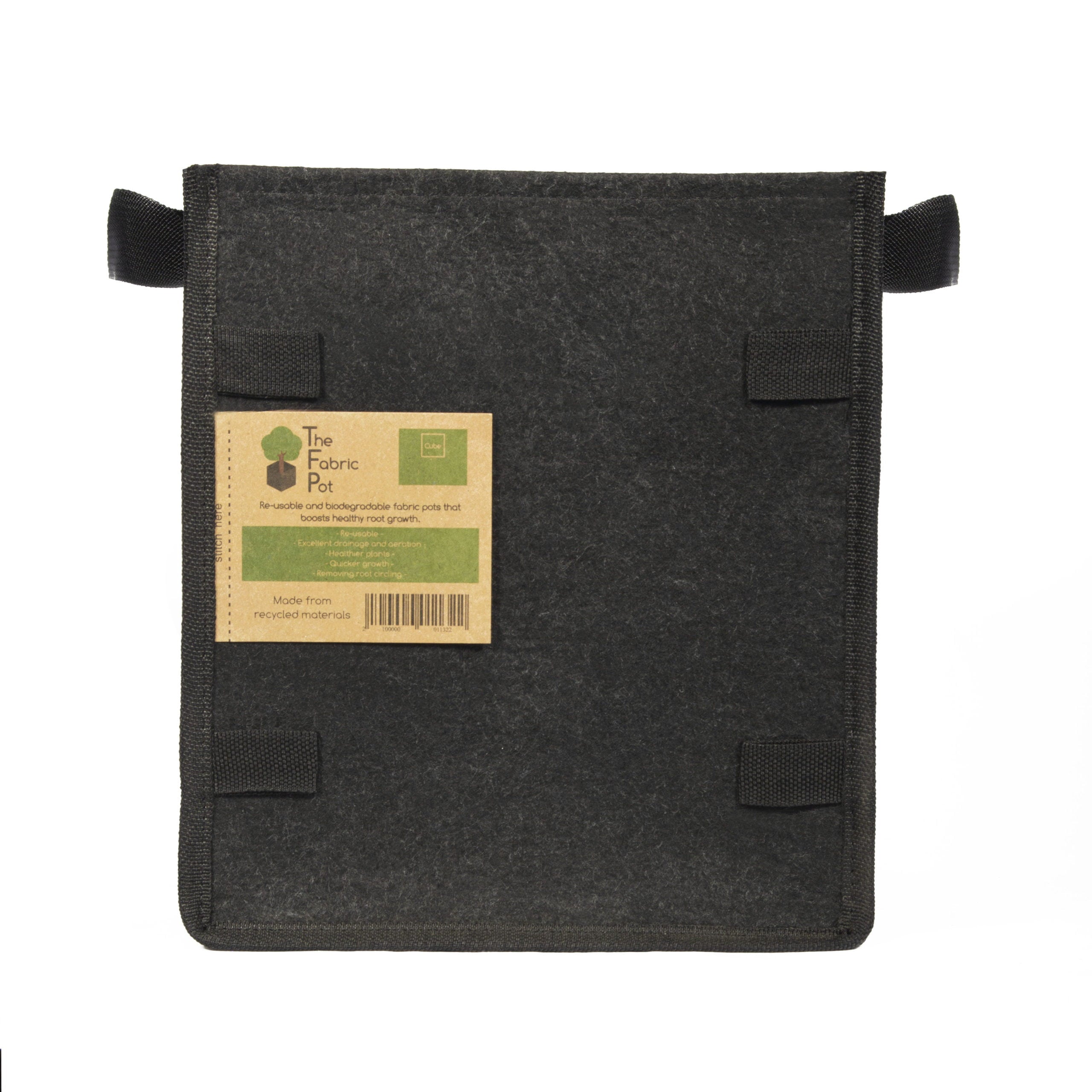 The Fabric Pot – Black Square Pots