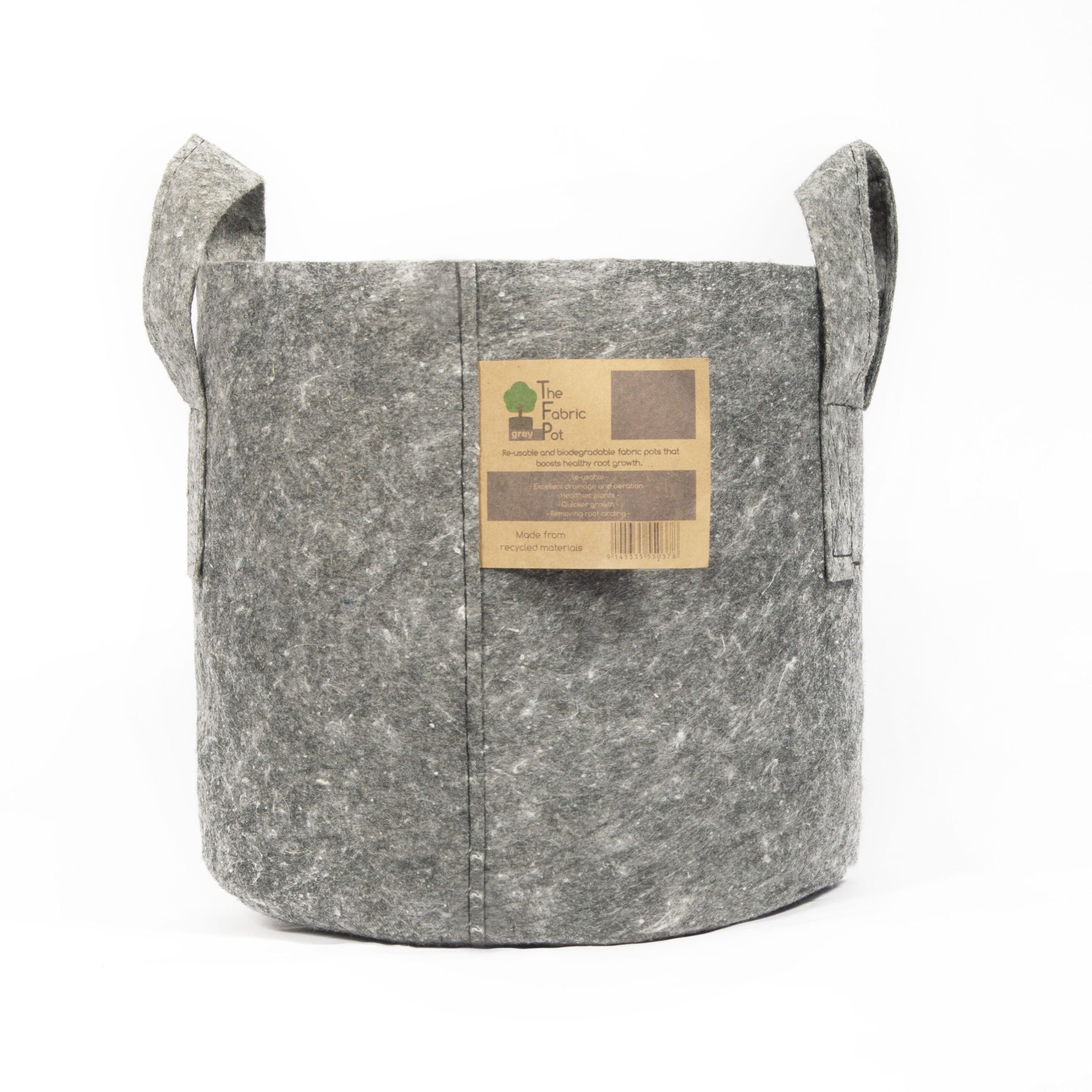 The Fabric Pot – Grey Round Pots