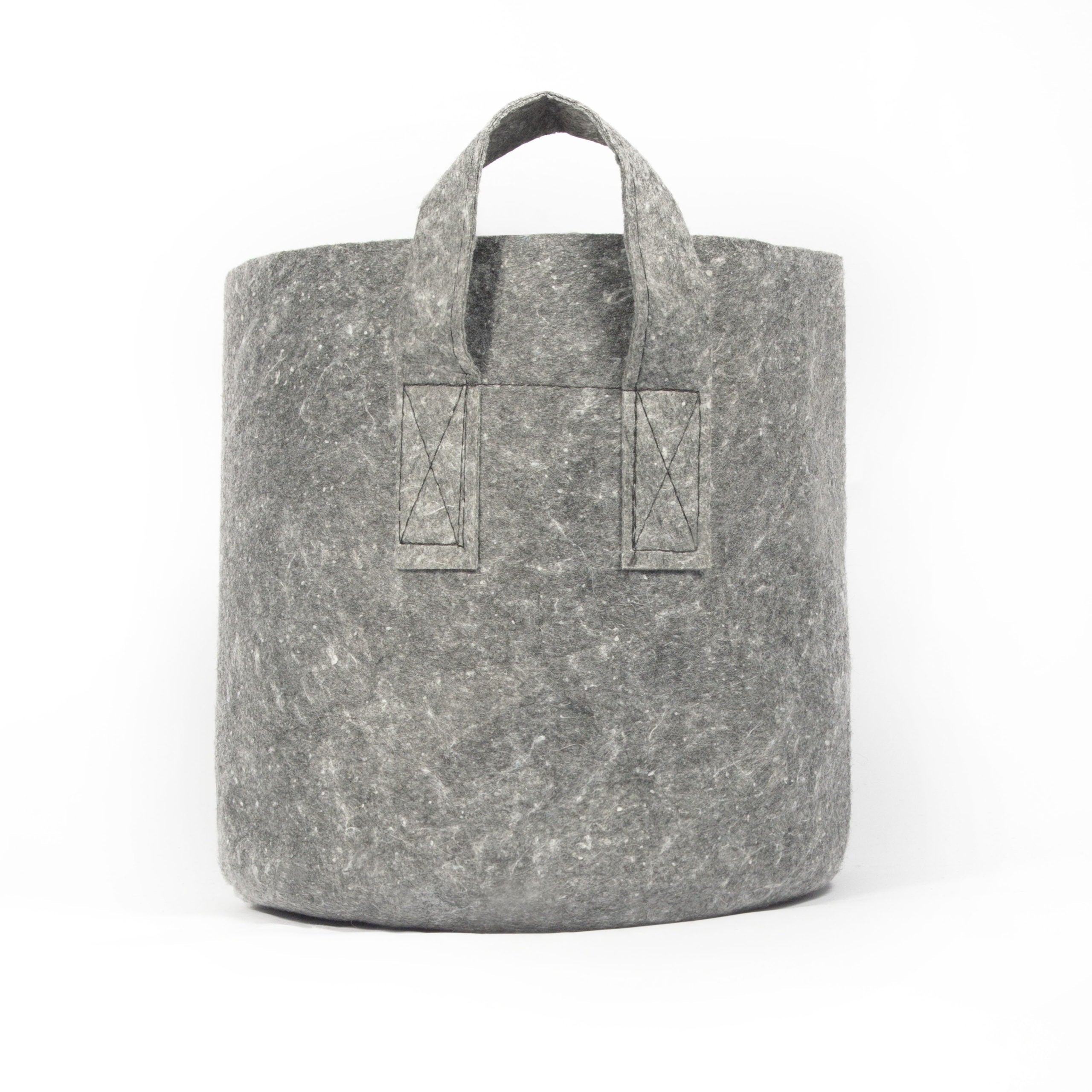 The Fabric Pot – Grey Round Pots