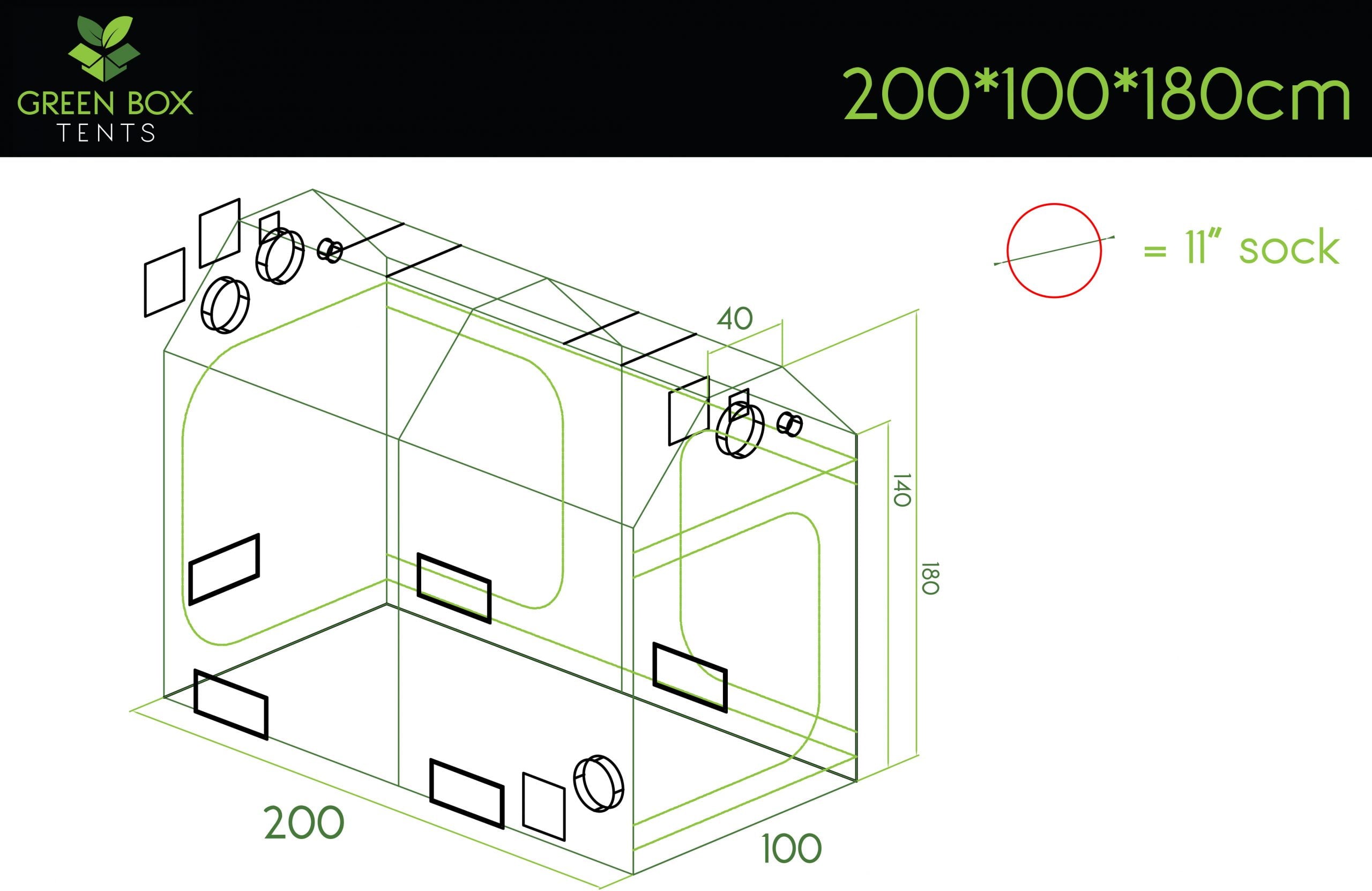 Green Box Roof Tent 200 x 100 x 180