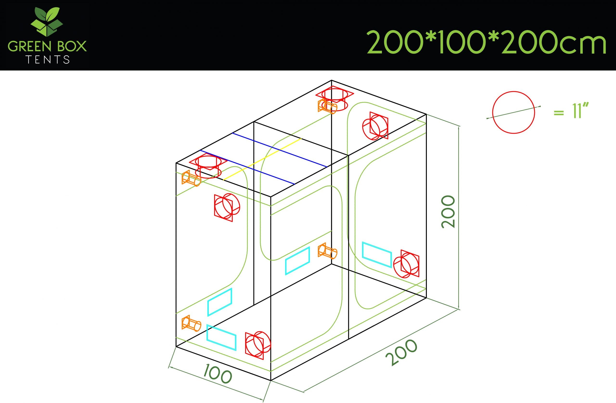 Green Box Tent 200 x 100 x 200