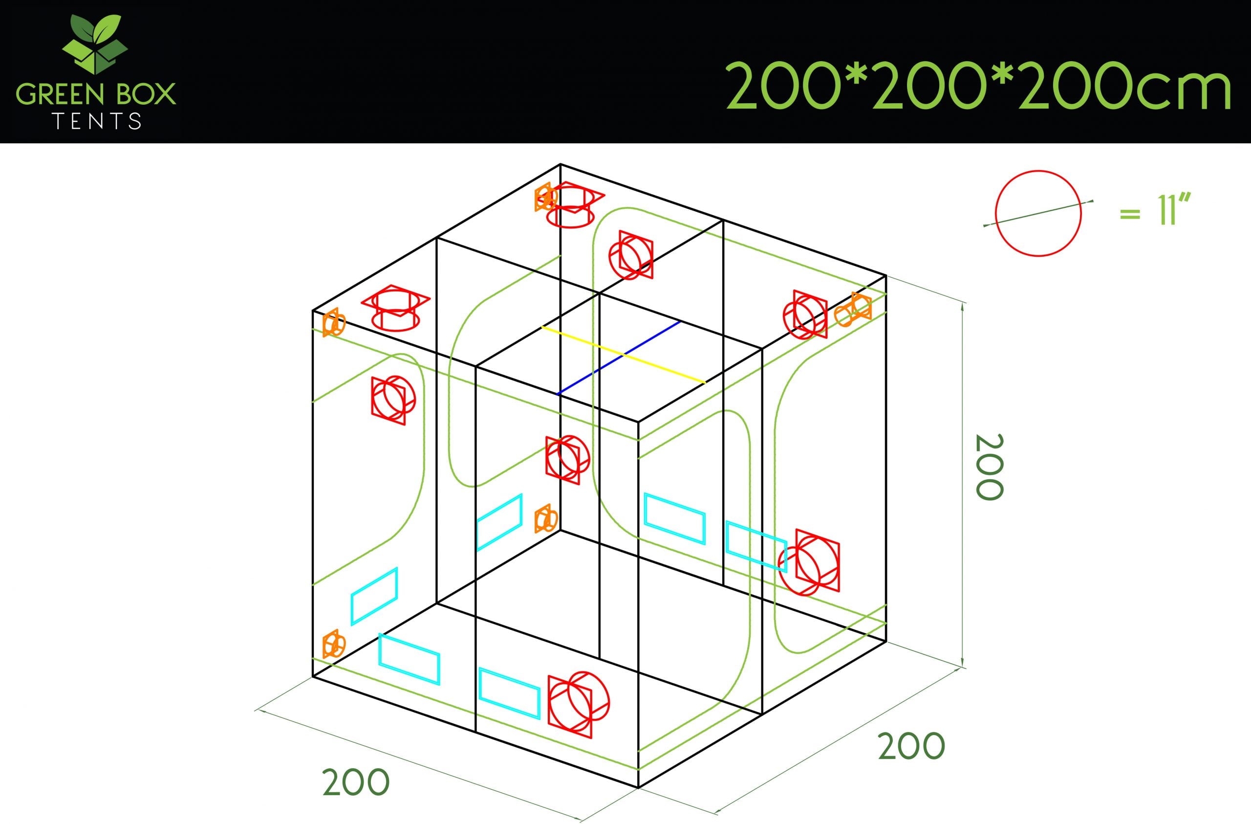 Green Box Tent 200 x 200 x 200