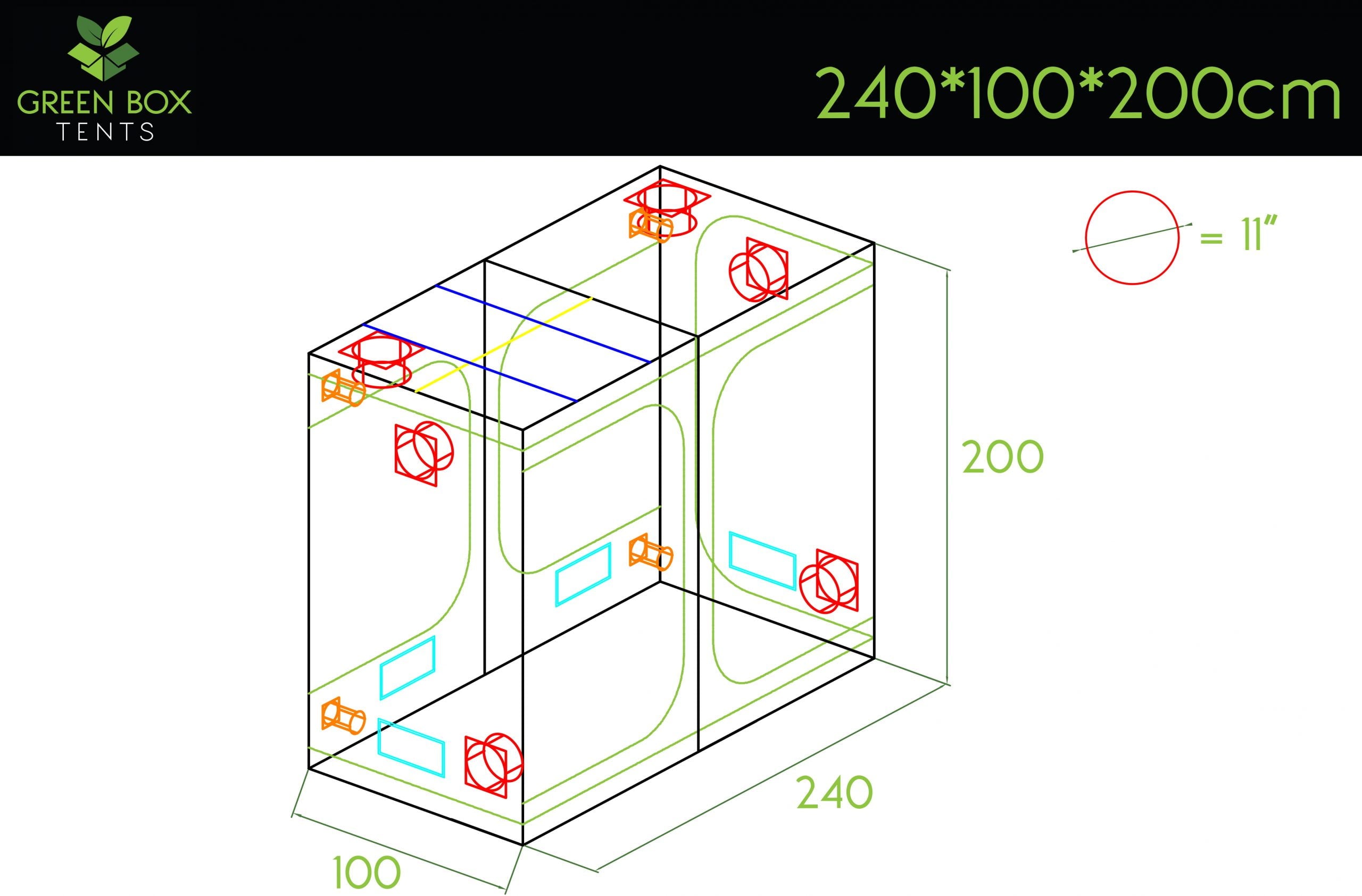 Green Box Tent 240 x 100 x 200