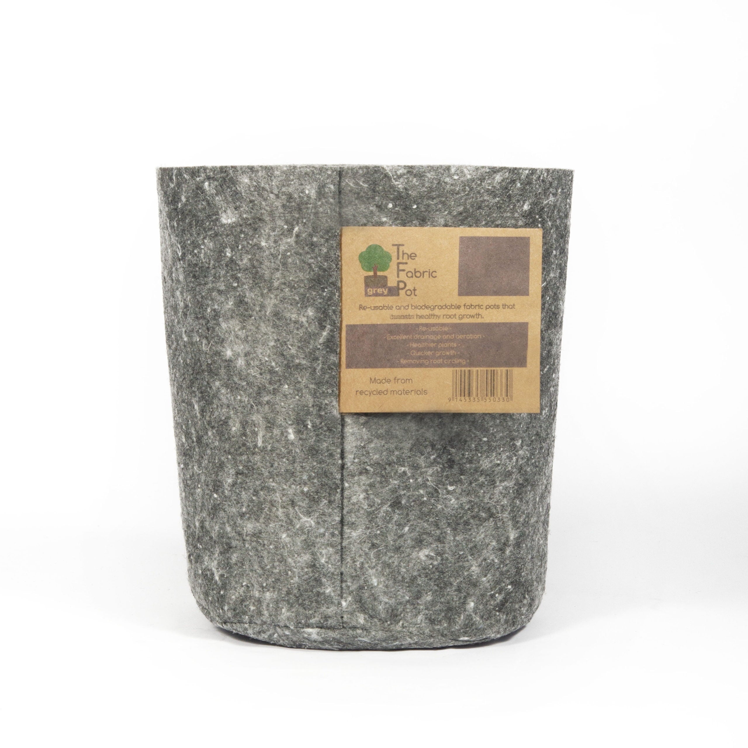 The Fabric Pot – Grey Round Pots