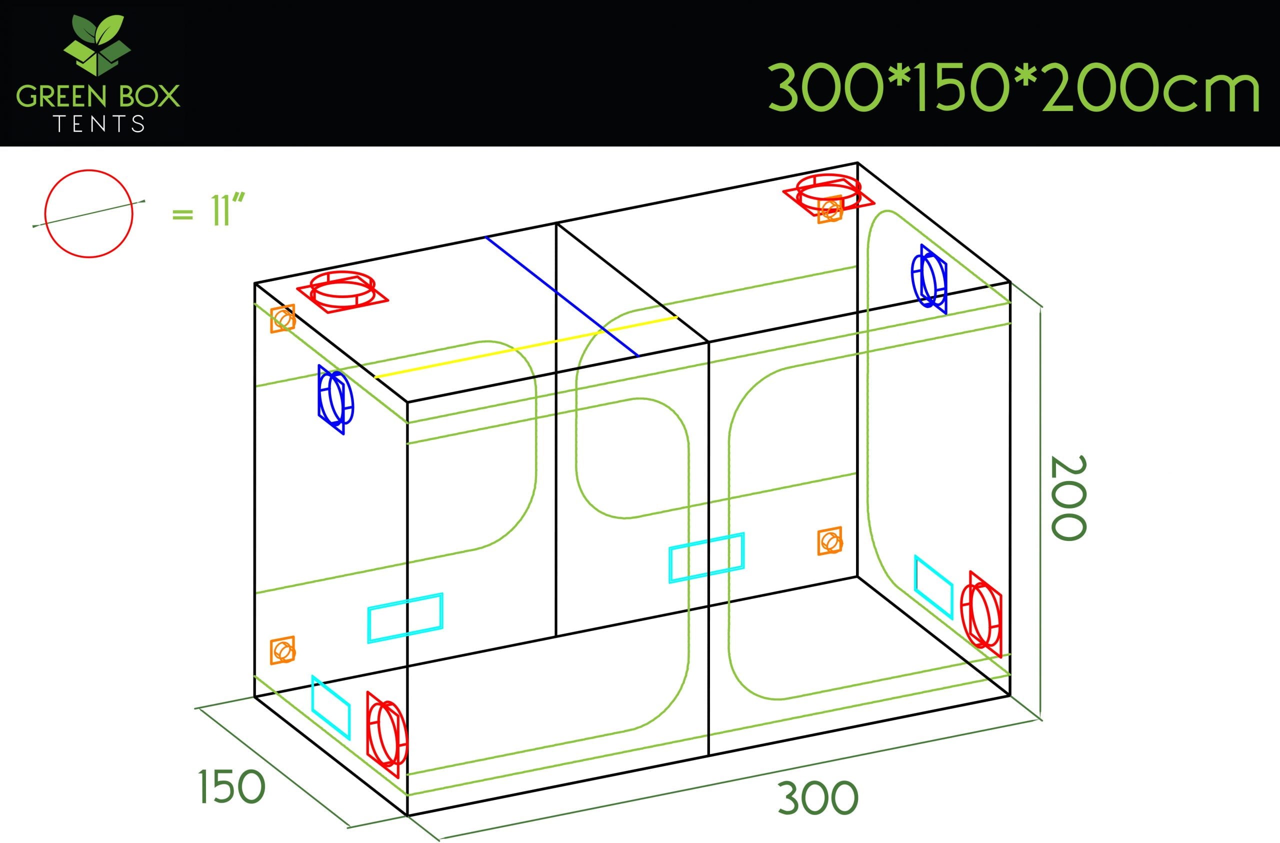 Green Box Tent 300 x 150 x 200
