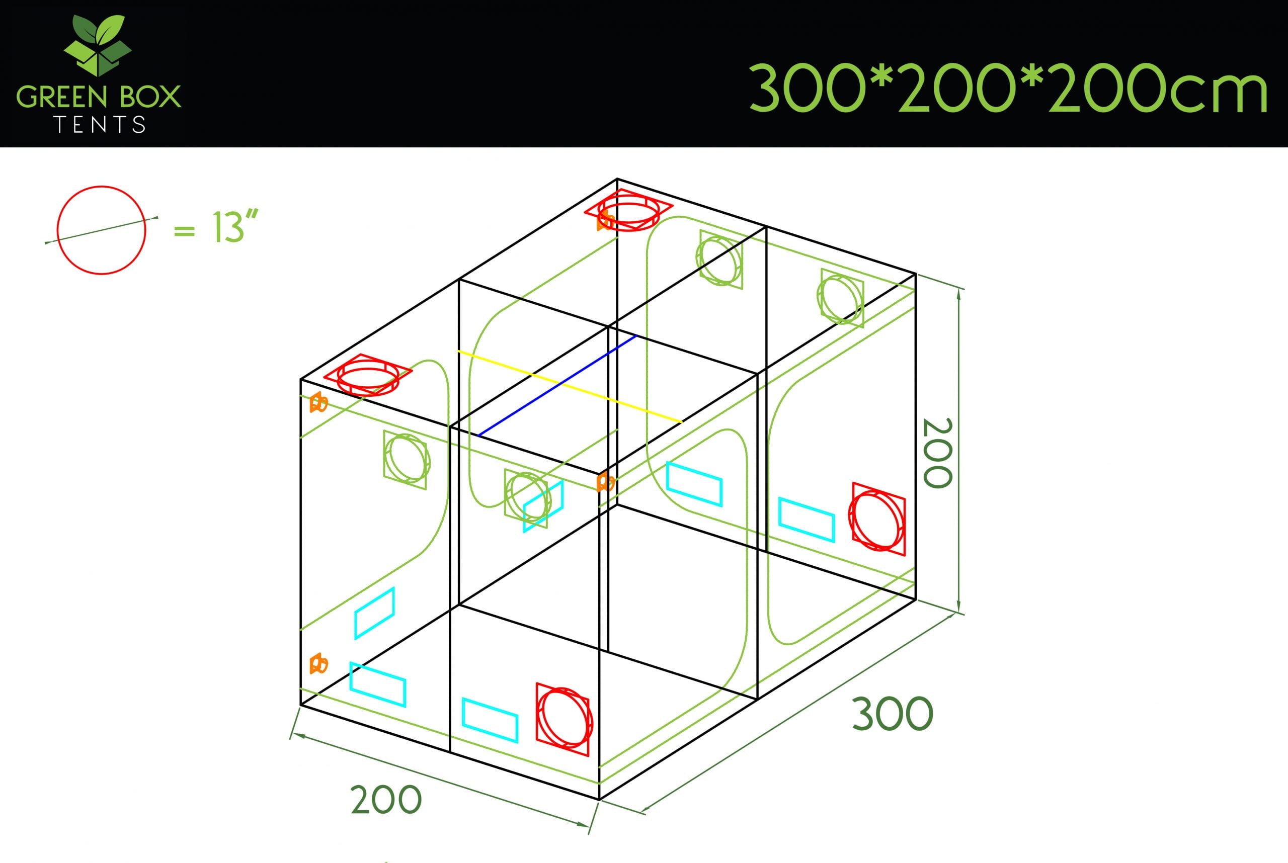 Green Box Tent 300 x 200 x 220