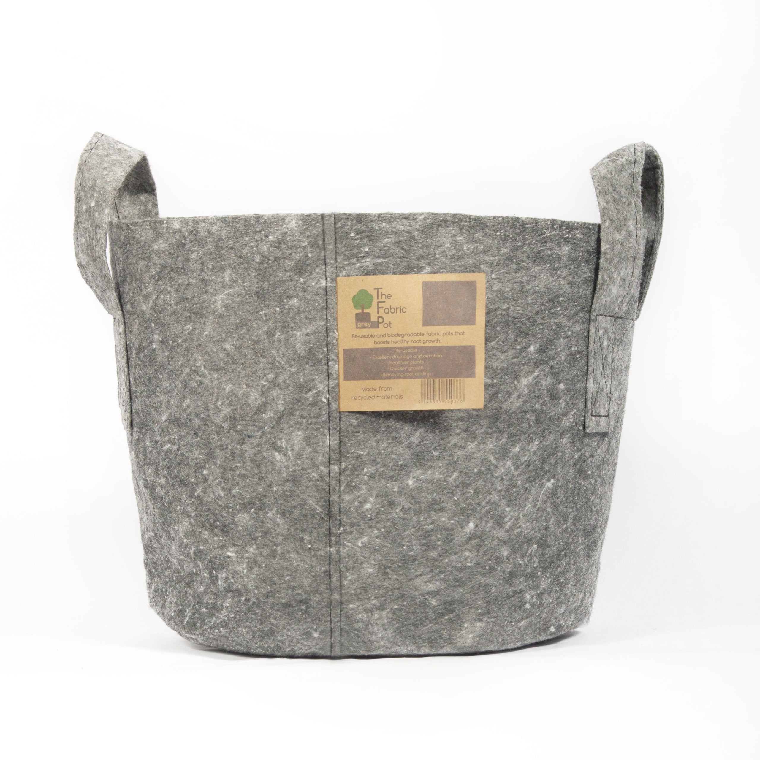 The Fabric Pot – Grey Round Pots