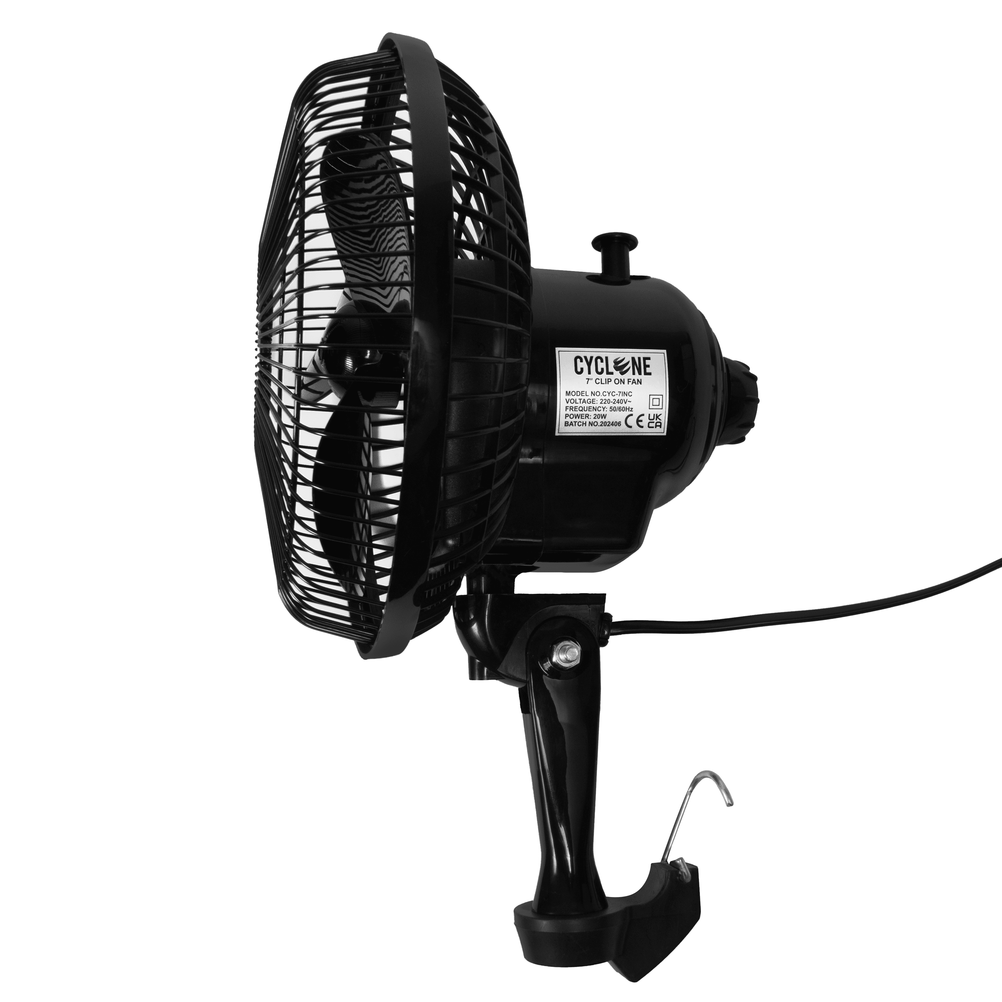 Cyclone 7″ Oscillating Clip On Fan