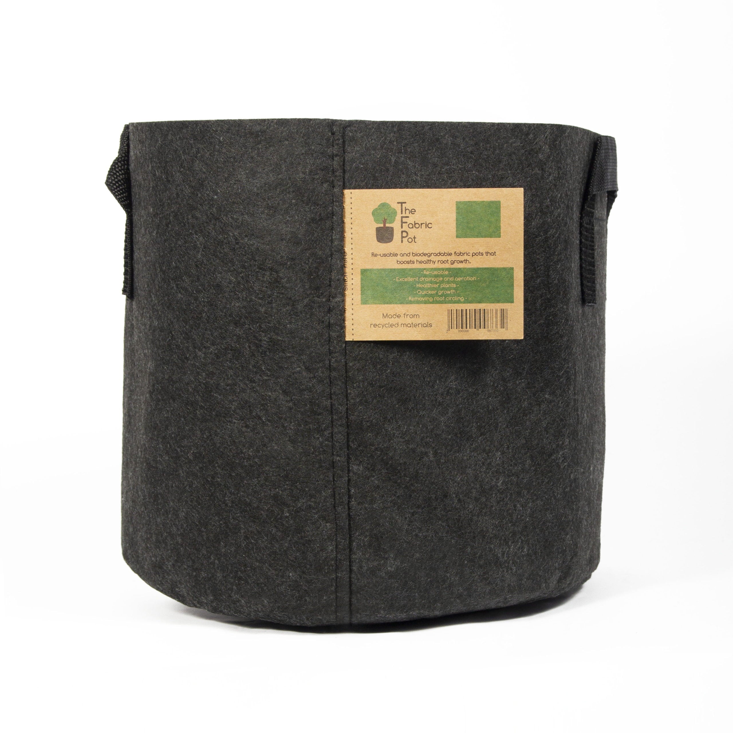 The Fabric Pot – Black Round Pots