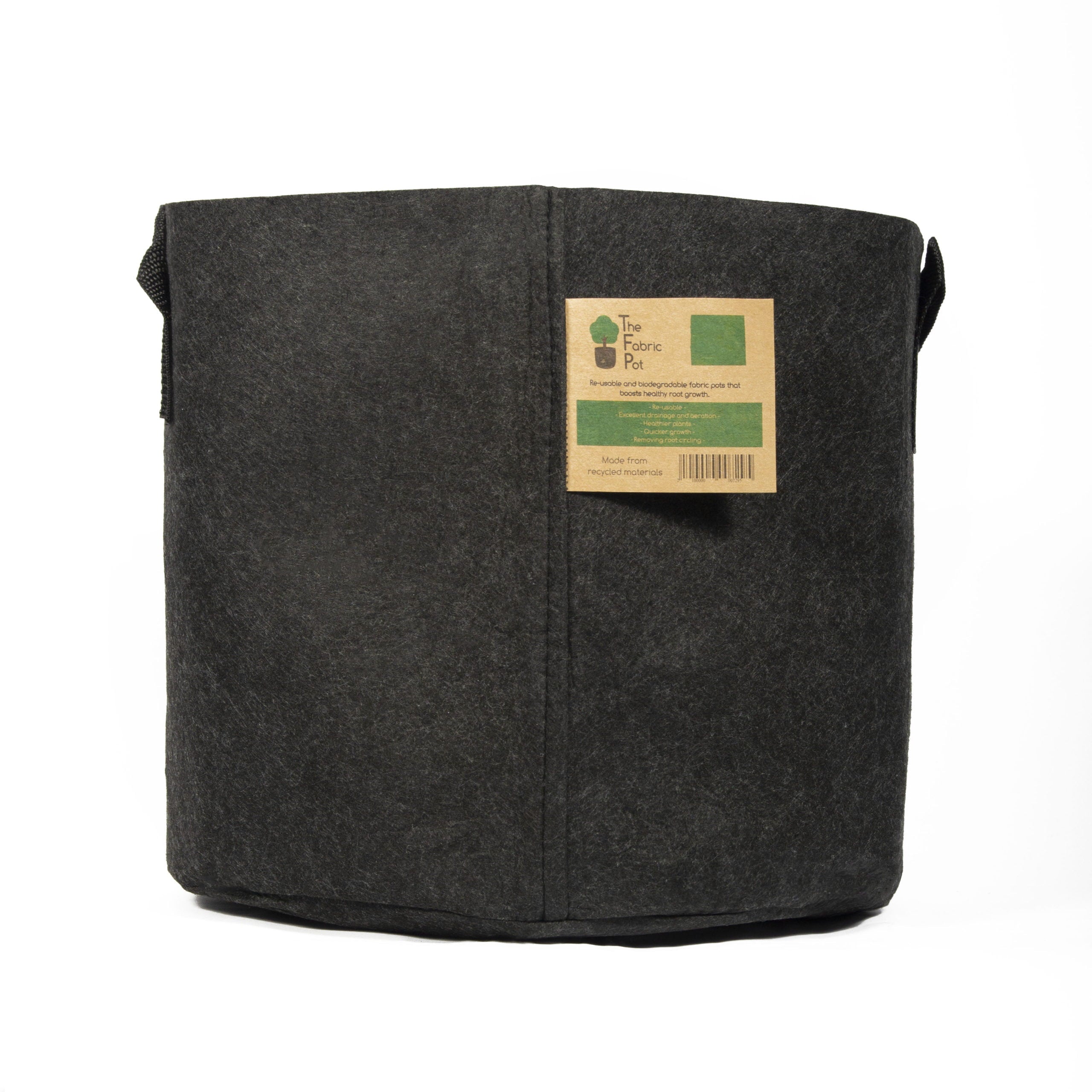 The Fabric Pot – Black Round Pots
