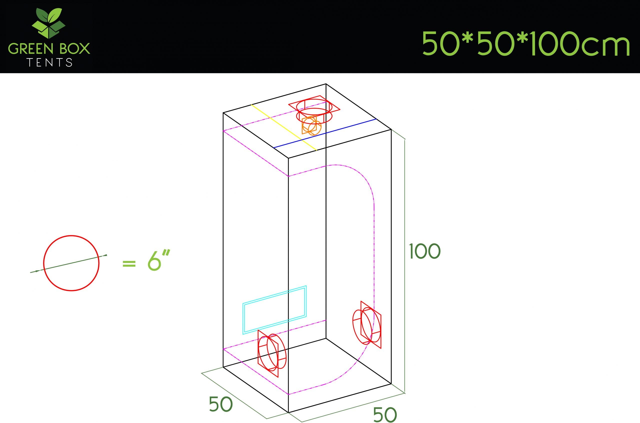 Green Box Tent 50 x 50 x 100