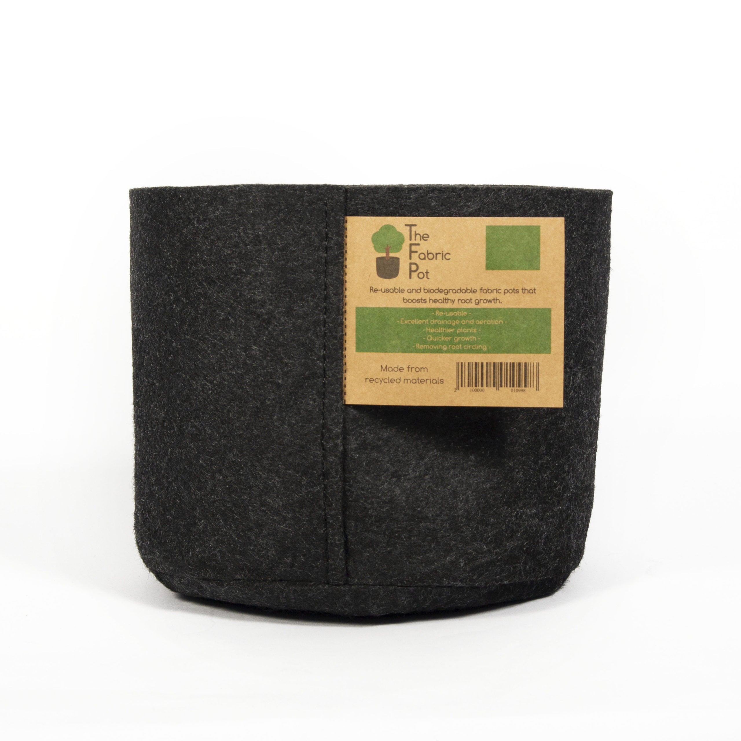 The Fabric Pot – Black Round Pots