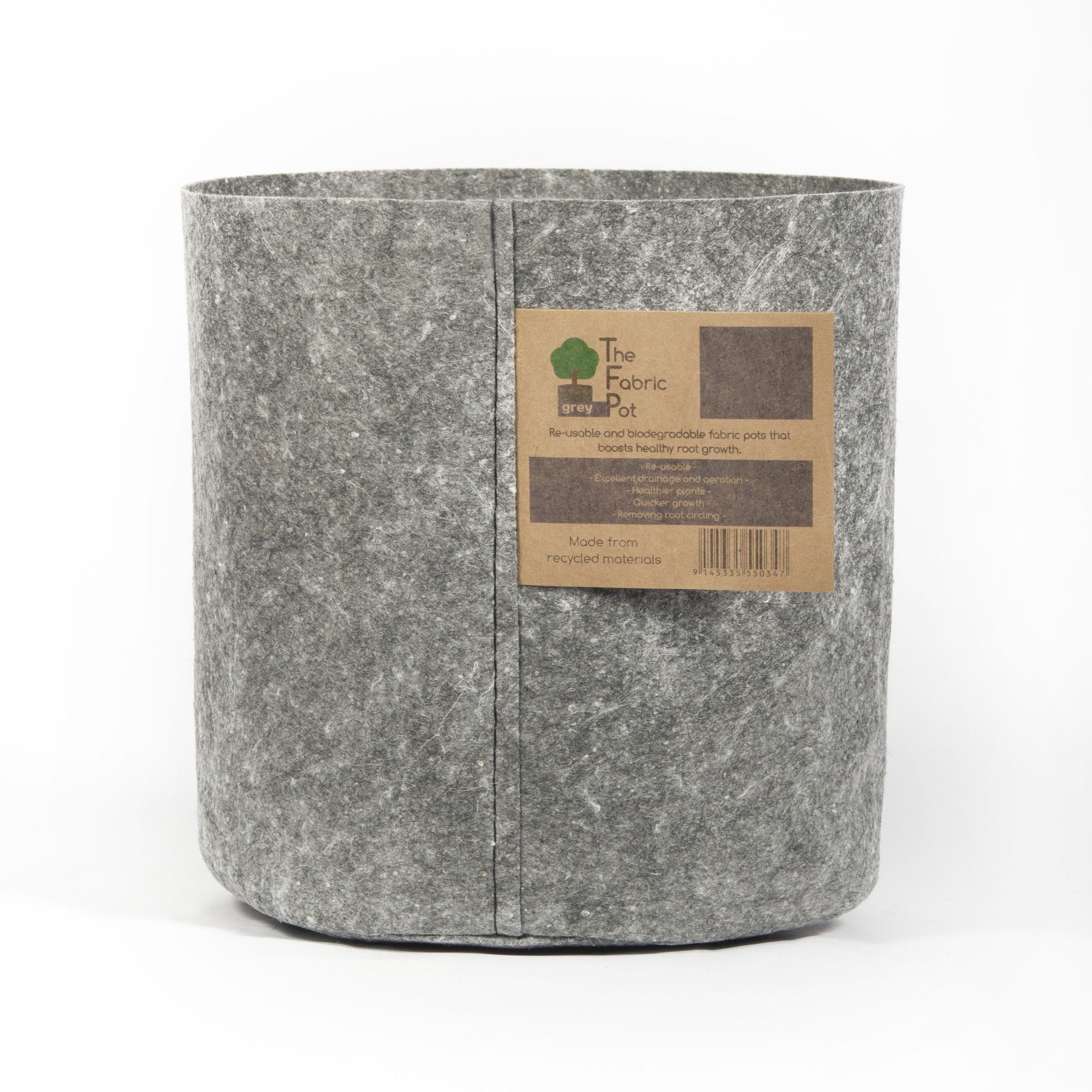 The Fabric Pot – Grey Round Pots